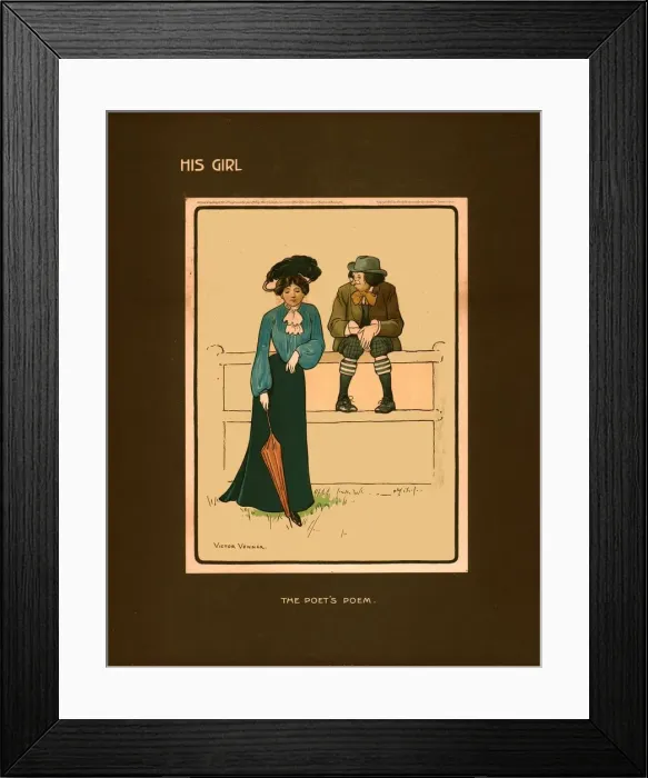 Framed Print : His Girl, The Poets Poem. Creator: Victor Venner Framed Print : His Girl, The Poets Poem. Creator: Victor Venner
