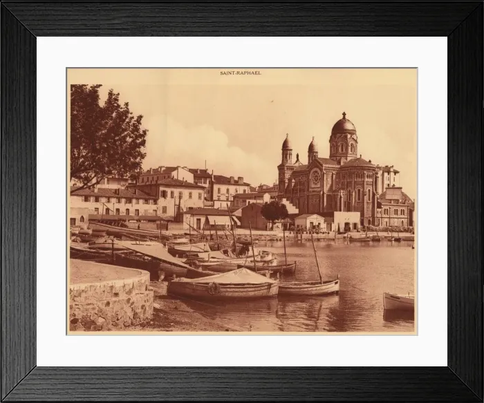 Framed Print : The Harbour and the Church, Saint Raphael, 1930. Creator: Unknown Framed Print : The Harbour and the Church, Saint Raphael, 1930. Creator: Unknown