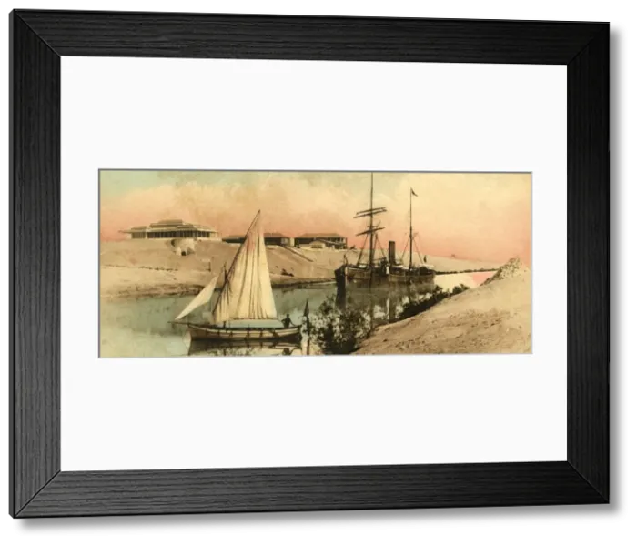 Framed Print : Canal of Suez - Chantier VI, c1918-c1939. Creator: Unknown