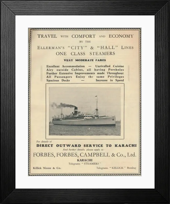 Framed Print : Advertisement for Ellermans steamers, 1936. Creator: Unknown Framed Print : Advertisement for Ellermans steamers, 1936. Creator: Unknown