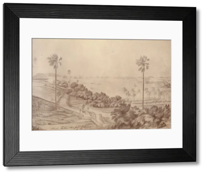 Framed Print : Bombay Harbour - Seen from Belmont, September 1821, (1936). Creator: Unknown Framed Print : Bombay Harbour - Seen from Belmont, September 1821, (1936). Creator: Unknown
