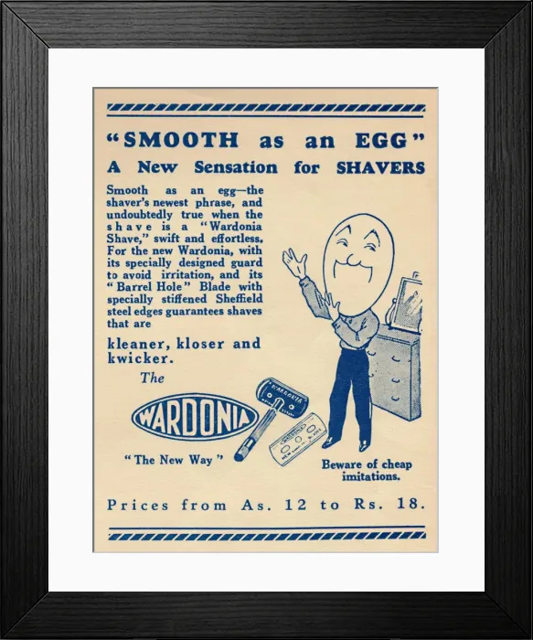Framed Print : Advertisement for the Wardonia razor, 1936. Creator: Unknown Framed Print : Advertisement for the Wardonia razor, 1936. Creator: Unknown