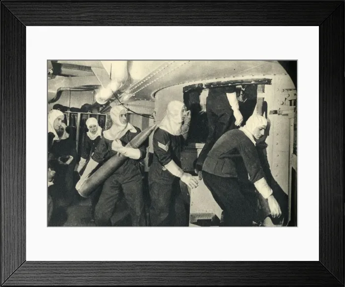 Framed Print : Royal Marines handling ammunition on board HMS Illustrious, World War II, c1939-c1943 (1944) Framed Print : Royal Marines handling ammunition on board HMS Illustrious, World War II, c1939-c1943 (1944)