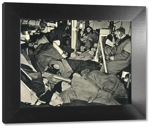 Royal Marines sleeping in the gunhouse of a warship, World War II, c1939-c1943 (1944)