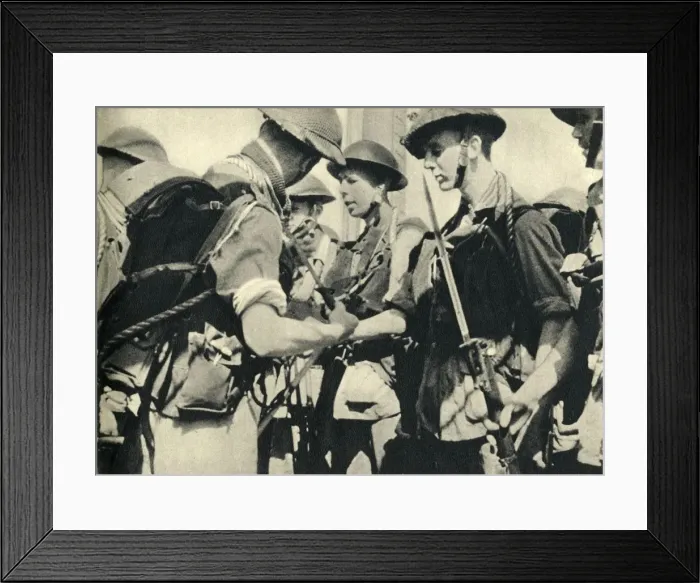Framed Print : Royal Marines before the invasion of Sicily, World War II, 1943 (1944). Creator: Unknown Framed Print : Royal Marines before the invasion of Sicily, World War II, 1943 (1944). Creator: Unknown