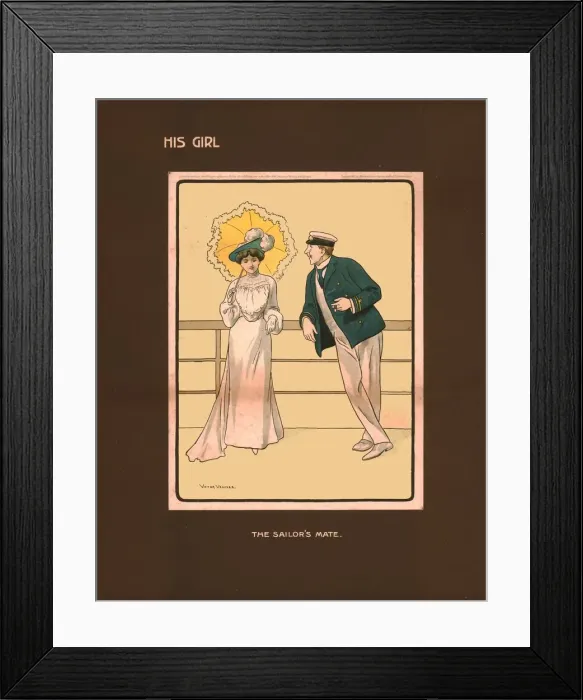 Framed Print : His Girl, The Sailors Mate. Creator: Victor Venner Framed Print : His Girl, The Sailors Mate. Creator: Victor Venner