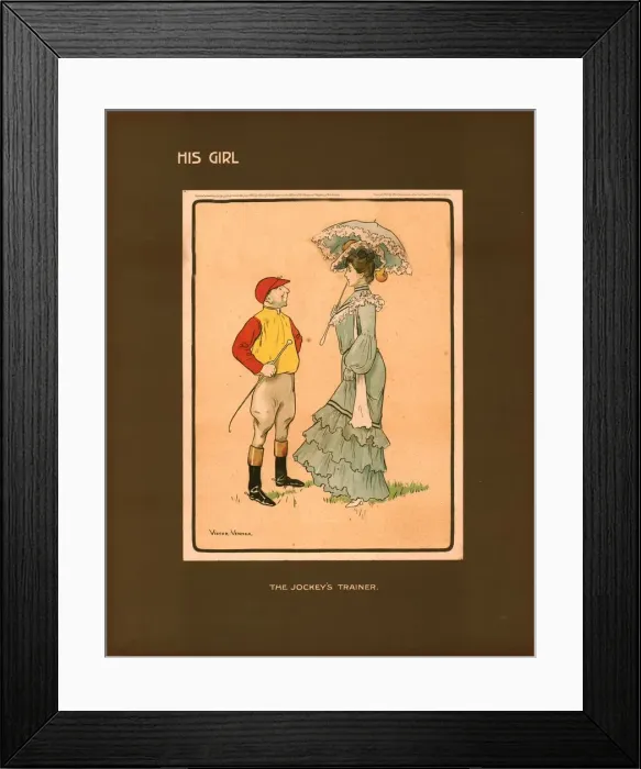 Framed Print : His Girl, The Jockeys Trainer. Creator: Victor Venner Framed Print : His Girl, The Jockeys Trainer. Creator: Victor Venner