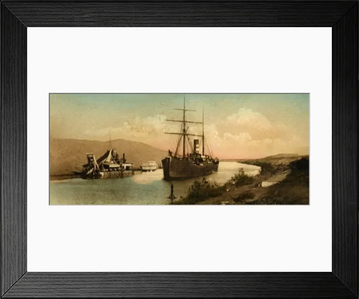 Framed Print : Canal of Suez - Tussun curve, c1918-c1939. Creator: Unknown Framed Print : Canal of Suez - Tussun curve, c1918-c1939. Creator: Unknown