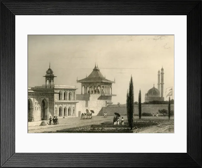 Framed Print : View in the Garden of the Palace, Lucnon, 1835. Creator: William Daniell Framed Print : View in the Garden of the Palace, Lucnon, 1835. Creator: William Daniell