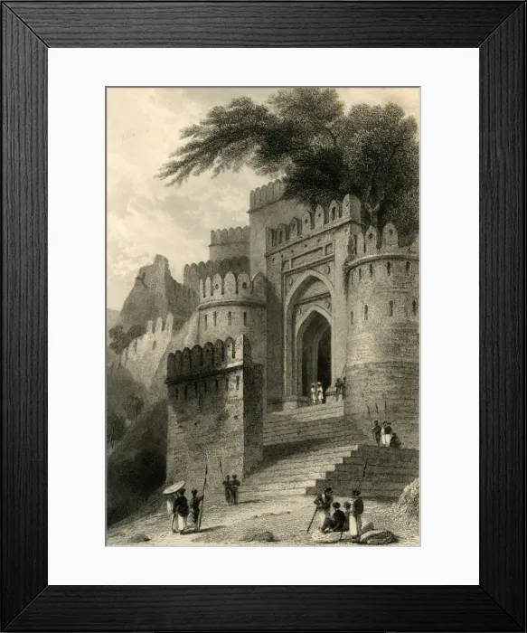 Framed Print : The Kulnhuttea Gate, Rotas Gur, 1835. Creator: William Daniell Framed Print : The Kulnhuttea Gate, Rotas Gur, 1835. Creator: William Daniell