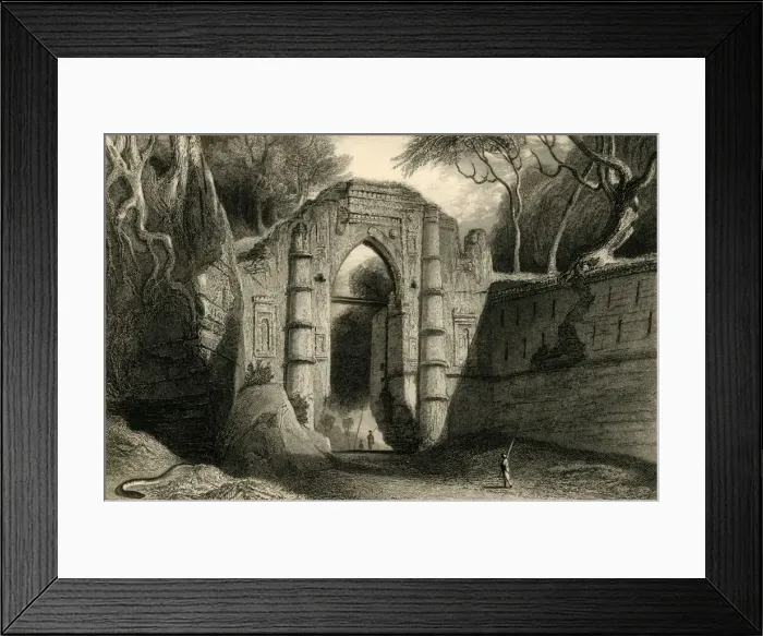 Framed Print : Kutnallewe Gate, Gour, 1835. Creator: William Daniell Framed Print : Kutnallewe Gate, Gour, 1835. Creator: William Daniell