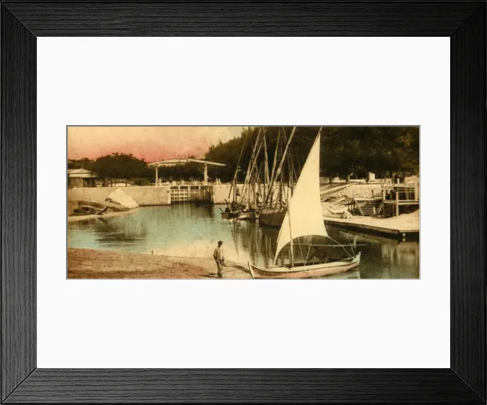 Framed Print : Ismailia - The flood-gate downwards, c1918-c1939. Creator: Unknown Framed Print : Ismailia - The flood-gate downwards, c1918-c1939. Creator: Unknown