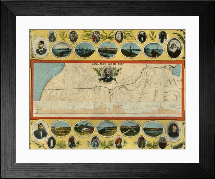 Framed Print : Port-Said - The Plan of the Canal, c1918-c1939. Creator: Unknown Framed Print : Port-Said - The Plan of the Canal, c1918-c1939. Creator: Unknown