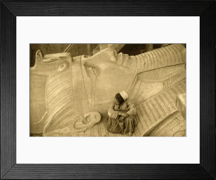 Framed Print : Memphis - Head of the Statue of Rameses II, c1918-c1939. Creator: Unknown Framed Print : Memphis - Head of the Statue of Rameses II, c1918-c1939. Creator: Unknown