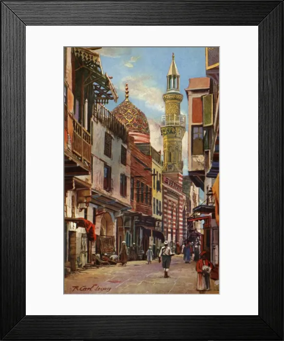 Framed Print : Cairo: Boulac Street and Mosque of Aboul-Ela, c1918-c1939. Creator: Unknown Framed Print : Cairo: Boulac Street and Mosque of Aboul-Ela, c1918-c1939. Creator: Unknown
