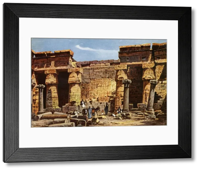 Framed Print : Courtyard of the temple of Medinet Hobou, c1918-c1939. Creator: Unknown Framed Print : Courtyard of the temple of Medinet Hobou, c1918-c1939. Creator: Unknown