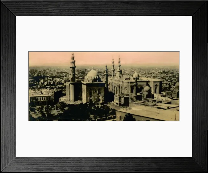 Framed Print : Cairo: General view and Sultan Hassan Mosque, c1918-c1939. Creator: Unknown Framed Print : Cairo: General view and Sultan Hassan Mosque, c1918-c1939. Creator: Unknown