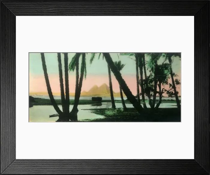 Framed Print : Cairo: Inondation of the Gizeh Pyramids, c1918-c1939. Creator: Unknown Framed Print : Cairo: Inondation of the Gizeh Pyramids, c1918-c1939. Creator: Unknown