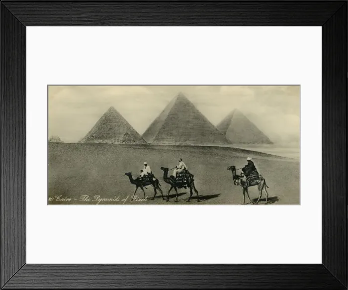 Framed Print : Cairo: The Pyramids of Gizeh, c1918-c1939. Creator: Unknown Framed Print : Cairo: The Pyramids of Gizeh, c1918-c1939. Creator: Unknown
