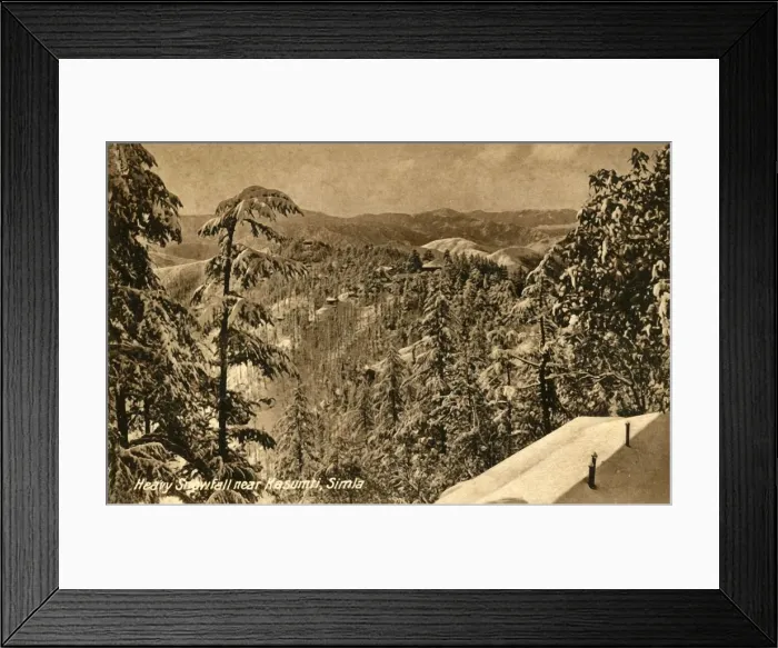 Framed Print : Heavy Snowfall near Kasumti, Simla, c1918-c1939. Creator: Unknown Framed Print : Heavy Snowfall near Kasumti, Simla, c1918-c1939. Creator: Unknown