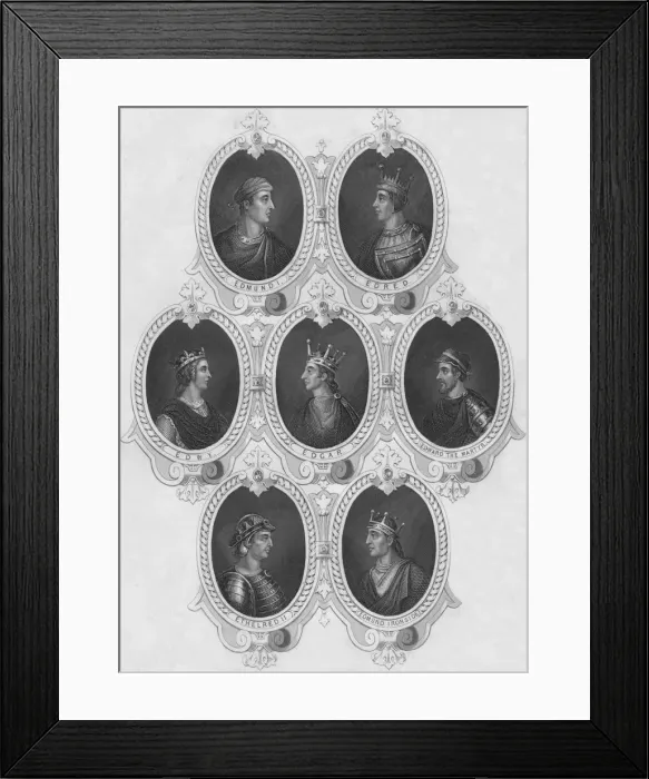 Framed Print : Portraits from Ancient Coins, (mid 19th century). Creator: Unknown Framed Print : Portraits from Ancient Coins, (mid 19th century). Creator: Unknown