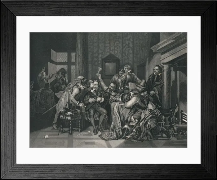 Framed Print : Charles The First In The Guard Room, 1649, (mid 19th century). Creator: J Rogers Framed Print : Charles The First In The Guard Room, 1649, (mid 19th century). Creator: J Rogers