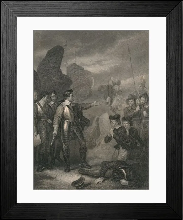 Framed Print : Cromwell Suppressing The Mutiny in the Army, c1640s, (mid 19th century). Creator: J Rogers Framed Print : Cromwell Suppressing The Mutiny in the Army, c1640s, (mid 19th century). Creator: J Rogers