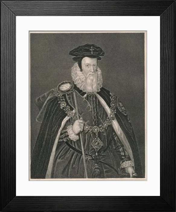 Framed Print : William Cecil, Lord Burghley. (early-mid 19th century). Creator: Henry Thomas Ryall Framed Print : William Cecil, Lord Burghley. (early-mid 19th century). Creator: Henry Thomas Ryall
