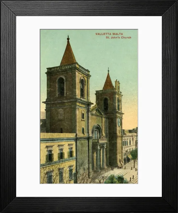 Framed Print : Valetta Malta - St. Johns Church, c1918-c1939. Creator: Unknown Framed Print : Valetta Malta - St. Johns Church, c1918-c1939. Creator: Unknown