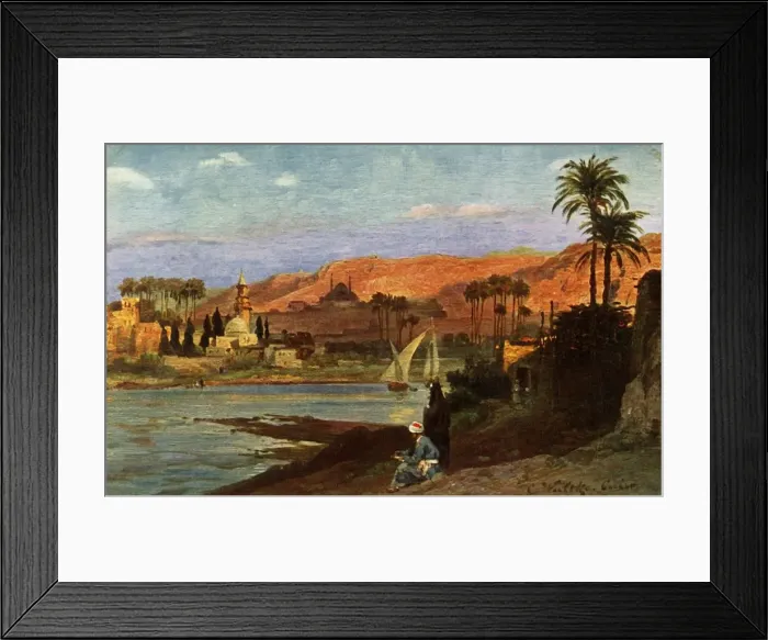 Framed Print : An evening in Giza, c1918-c1939. Creator: Unknown Framed Print : An evening in Giza, c1918-c1939. Creator: Unknown