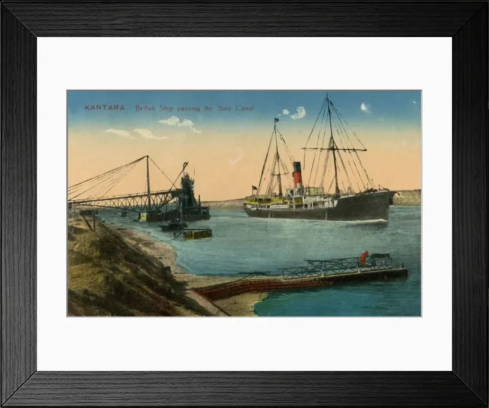 Framed Print : Kantara - British Ship passing the Suez Canal, c1918-c1939. Creator: Unknown Framed Print : Kantara - British Ship passing the Suez Canal, c1918-c1939. Creator: Unknown