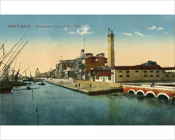 Port-Said - Panoramic view of the Quay, c1918-c1939. Creator: Unknown