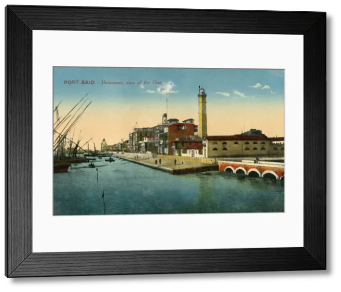 Framed Print : Port-Said - Panoramic view of the Quay, c1918-c1939. Creator: Unknown Framed Print : Port-Said - Panoramic view of the Quay, c1918-c1939. Creator: Unknown