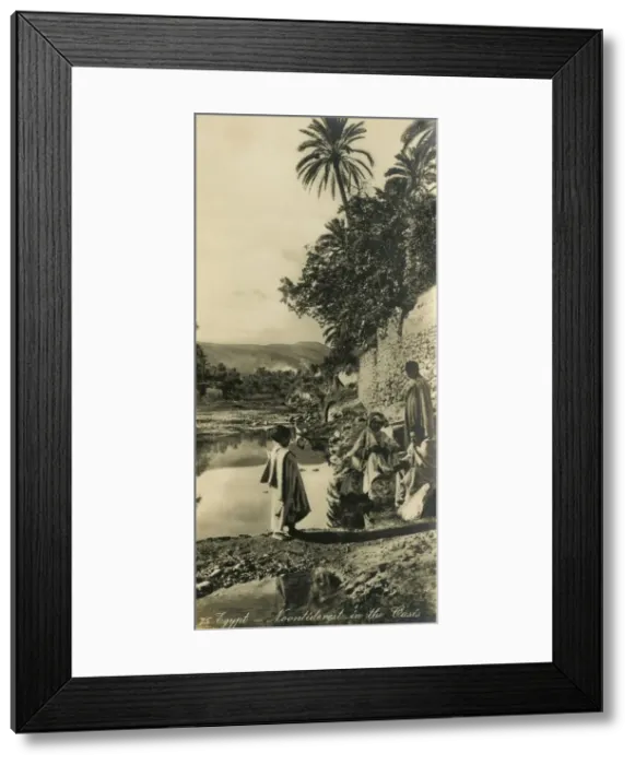 Framed Print : Egypt - Noontiderest in the Oasis, c1918-c1939. Creator: Unknown