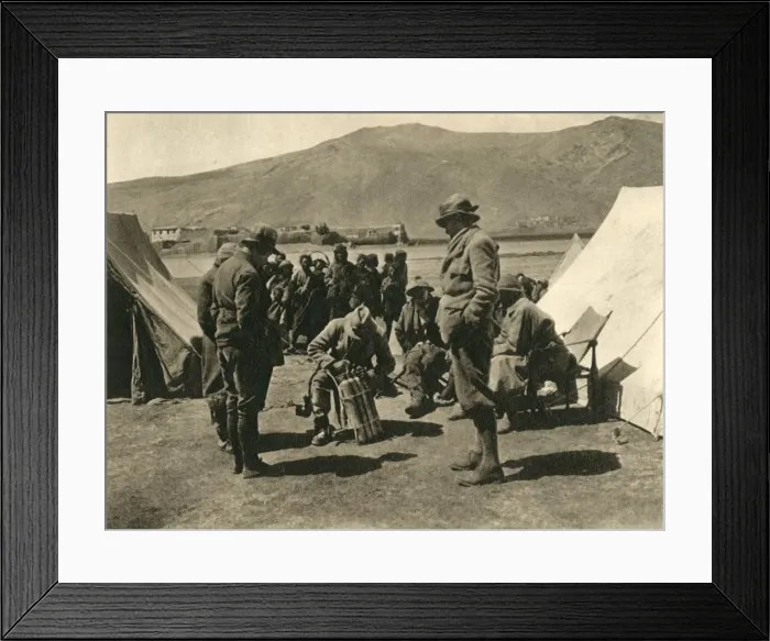 Framed Print : Oxygen Drill in Camp, c1918-c1939. Creator: Unknown Framed Print : Oxygen Drill in Camp, c1918-c1939. Creator: Unknown