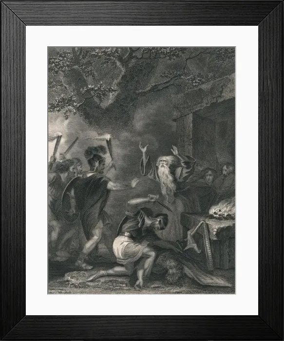 Framed Print : The Massacre of the Druids, (mid 19th century). Creator: J Rogers Framed Print : The Massacre of the Druids, (mid 19th century). Creator: J Rogers
