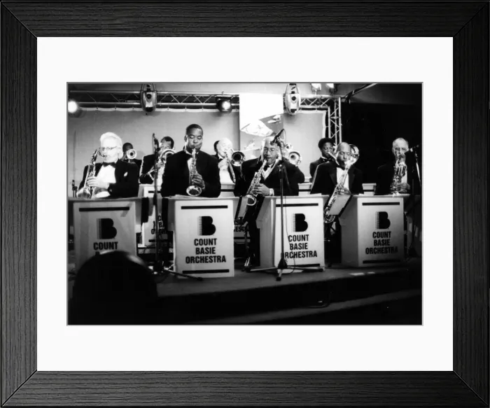 Framed Print : Count Basie Orchestra, 1990s. Creator: Brian Foskett Framed Print : Count Basie Orchestra, 1990s. Creator: Brian Foskett
