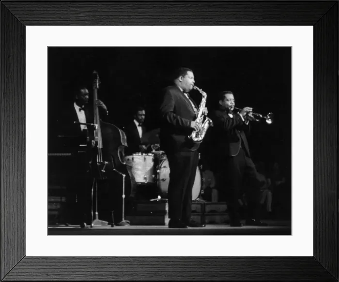 Framed Print : Nat and Cannonball Adderley on stage, Royal Festival Hall, London, 1960. Creator: Brian Foskett Framed Print : Nat and Cannonball Adderley on stage, Royal Festival Hall, London, 1960. Creator: Brian Foskett