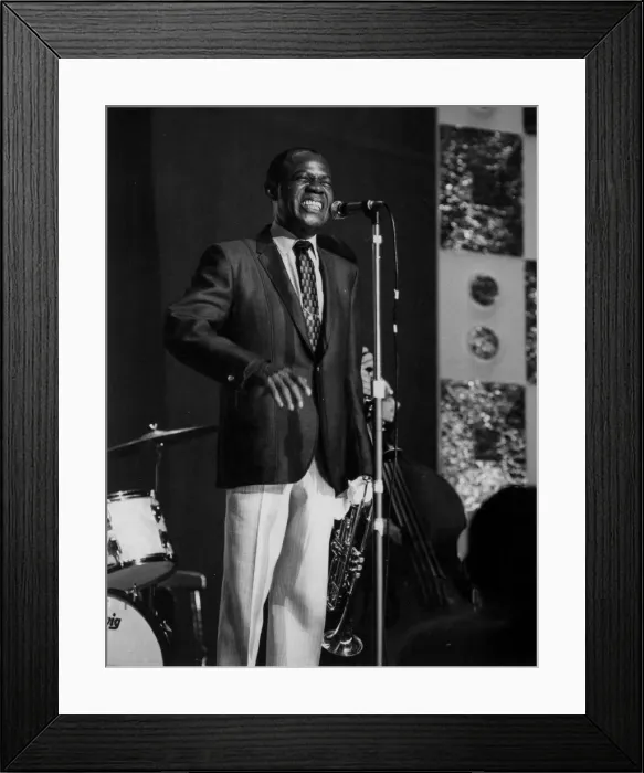 Framed Print : Louis Armstrong on stage, Hammersmith Odeon, London, 1968. Creator: Brian Foskett Framed Print : Louis Armstrong on stage, Hammersmith Odeon, London, 1968. Creator: Brian Foskett