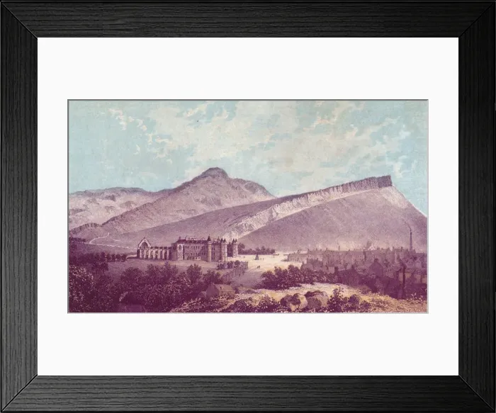 Framed Print : Holyrood Palace & Arthur Seat, c1880. Creator: J Ramage Framed Print : Holyrood Palace & Arthur Seat, c1880. Creator: J Ramage