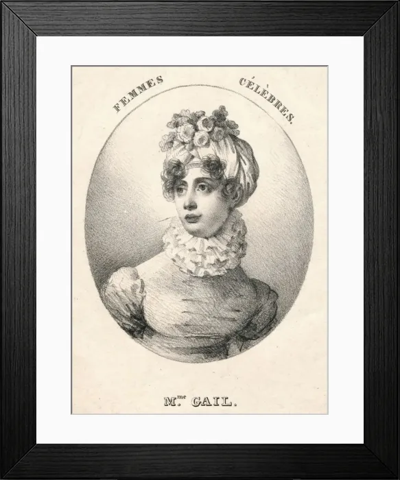 Framed Print : Mme. Gail, early 19th century. Creator: Godefroy Engelmann Framed Print : Mme. Gail, early 19th century. Creator: Godefroy Engelmann