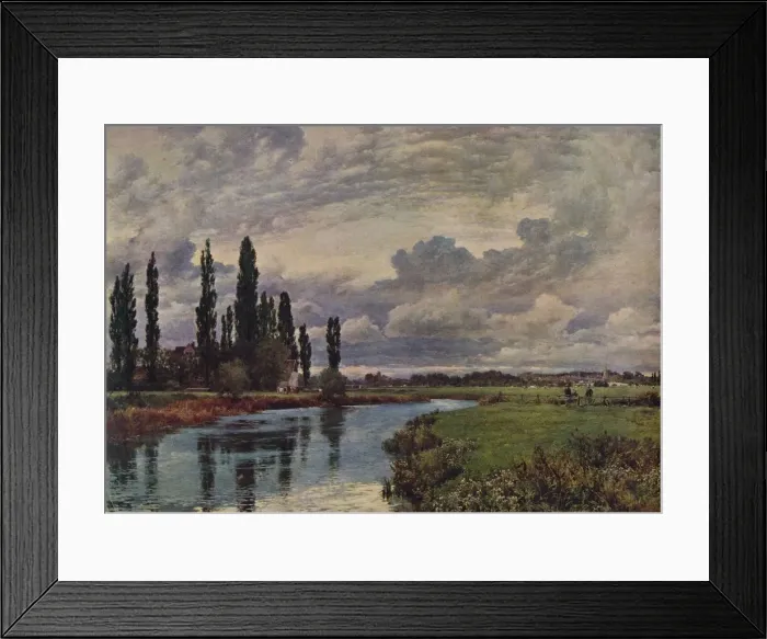 Framed Print : Poplars in the Thames Valley, late 19th century, (1935). Creator: Alfred William Parsons Framed Print : Poplars in the Thames Valley, late 19th century, (1935). Creator: Alfred William Parsons