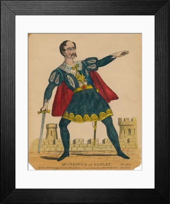 Framed Print : Mr. Creswick as Hamlet, 1849. Creator: Unknown Framed Print : Mr. Creswick as Hamlet, 1849. Creator: Unknown