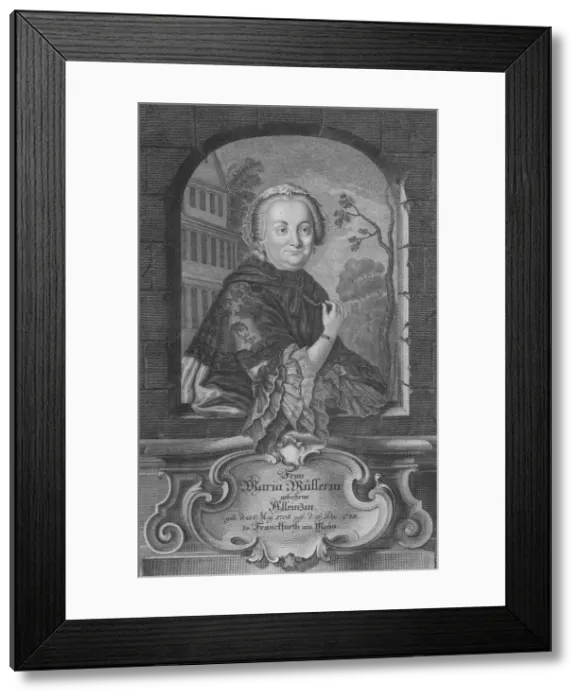 Framed Print : Frau Maria Mullerin, (1759). Creator: Gustav Andreas Wolfgang Framed Print : Frau Maria Mullerin, (1759). Creator: Gustav Andreas Wolfgang
