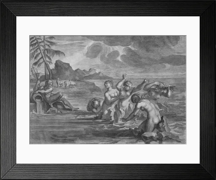 Framed Print : The Cerastae changed into Bulls, & the Propoetides into Rocks, c1683. Creator: Martin Bouche Framed Print : The Cerastae changed into Bulls, & the Propoetides into Rocks, c1683. Creator: Martin Bouche