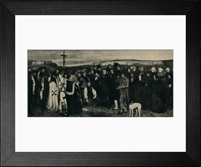 Framed Print : Funeral at Ornans, c1850, (1935). Creator: Giraudon Framed Print : Funeral at Ornans, c1850, (1935). Creator: Giraudon