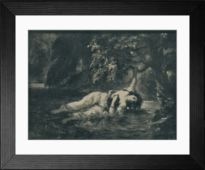 Framed Print : Ophelia, 1853, (1935). Creator: Unknown Framed Print : Ophelia, 1853, (1935). Creator: Unknown