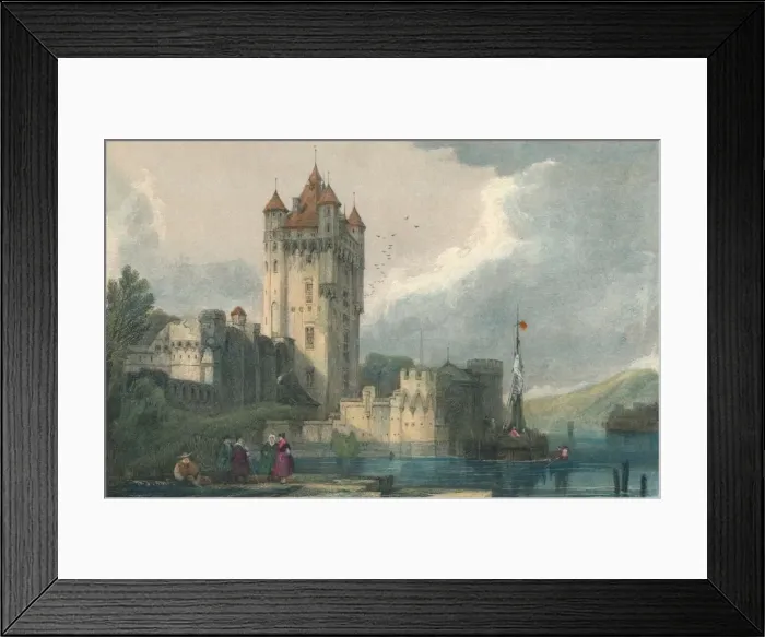 Framed Print : The Gothic Towers of Ellfeld, c1834. Creator: Edward John Roberts Framed Print : The Gothic Towers of Ellfeld, c1834. Creator: Edward John Roberts