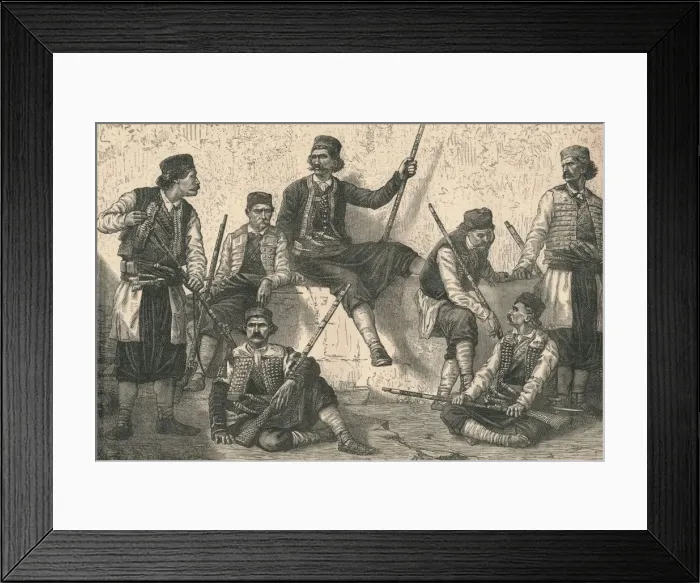 Framed Print : Group of Montenegrins, c1879. Creator: Unknown Framed Print : Group of Montenegrins, c1879. Creator: Unknown