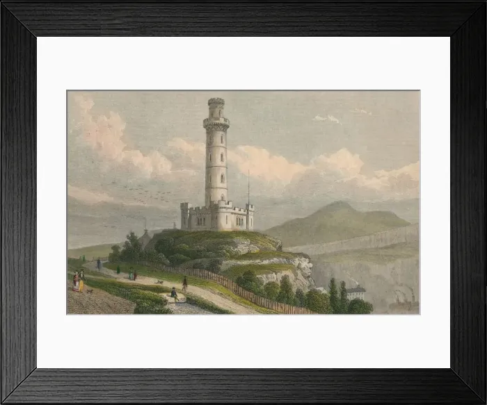 Framed Print : Nelsons Monument, Calton Hill, Edinburgh, c1830. Creator: William Tombleson Framed Print : Nelsons Monument, Calton Hill, Edinburgh, c1830. Creator: William Tombleson